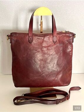 Madewell The Zip-Top Transport Crossbody Satchel Leather Bag Chocolate Brown